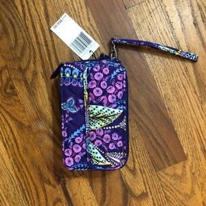 NWT Vera Bradley zip wallet with arm strap purple